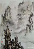 艺术家陈刚日记:画三幅国画山水水粉画《黄山烟云》《楠溪捕鱼》，装裱两幅，又开【图0】