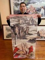 艺术家尚建国日记:国画人物画《福由心造》《得大自在》《福从佛缘得》，  
 【图1】