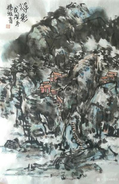 杨牧青日记-名称:大写意国画，款识:浮影。
规格:34cm×68cm/2平尺多
材质:半【图1】