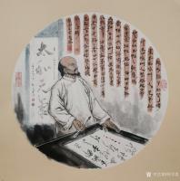 艺术家何学忠日记:国画人物画:为清武威凉州怪杰杨成绪造像，辛丑年何学忠画。
【图0】