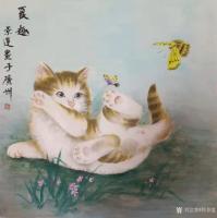 艺术家徐景莲日记:国画动物画猫咪系列《夏趣》《双猫》，辛丑年初夏徐景莲画余广州【图0】