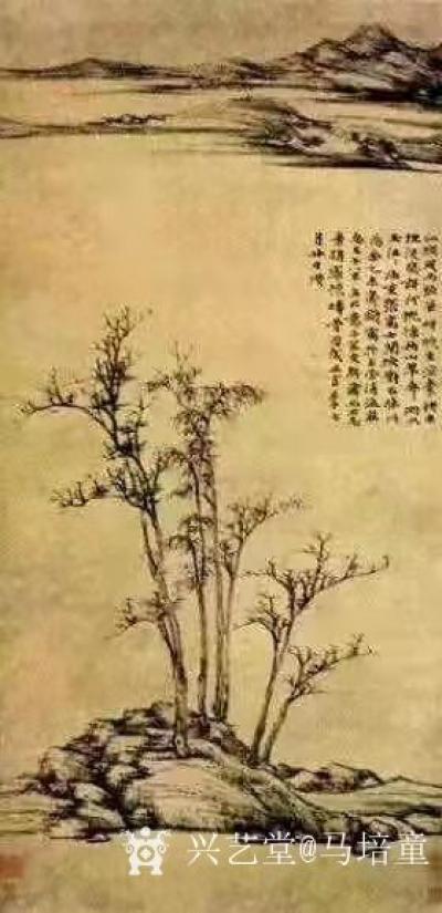 马培童收藏-对话王蒙山水画，潘玮萱评马培童（40）
  王蒙，赵盂頫的外孙，字叔明，号黄鹤【图1】