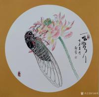 艺术家马新荣日记:国画花鸟画小品蝉《一鸣惊人》，作品尺寸四尺斗方60X60CM【图0】