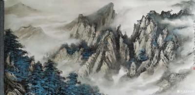 陈刚日记-国画山水画《雨后芙蓉山》；
吃着保定驴肉火烧，画着楠溪江的山水，我却在徐州的画【图2】