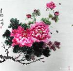 李同辉日志-国画花鸟画牡丹《香韵》，作品尺寸四尺斗方68X68CM，辛丑【图1】