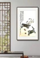 艺术家石广生日记:国画螃蟹《金戈铁甲》，辛丑年仲秋石广生创作，附装裱效果图。
【图2】