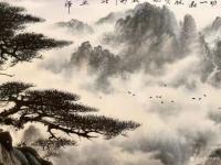 艺术家罗树辉日记:国画山水画《迎客松》“江西武功山一老松形似迎客故就以此松为形【图2】