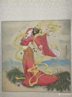 艺术家邢建明日记:国画古代女性人物画《飞天舞》《浣纱女》《始祖神女娲》等三幅邢【图0】