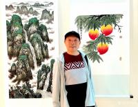 艺术家叶向阳日记:叶向阳国画山水画《万山红遍醉金秋》《一泓飞瀑洒清气千峰耸翠散【图4】