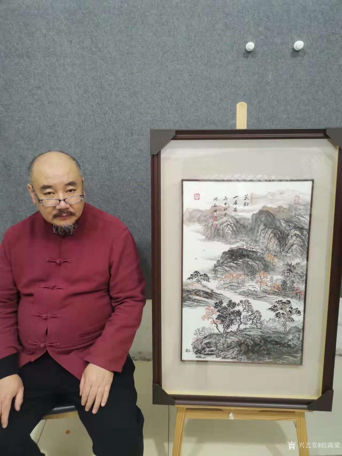 红高粱国画作品《吴郡山居图》