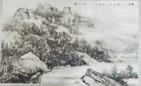 艺术家陈刚日记:国画水粉山水画《初雪》；
冬季笔墨色无功，
生宣横扫多从【图2】