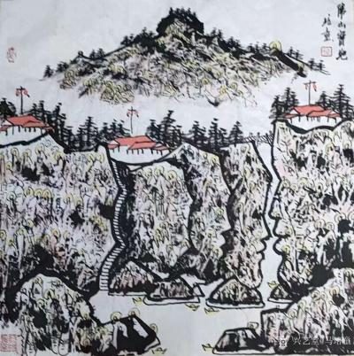 马培童日记-国画山水焦墨画《佛山宝地》创作思路解读。
这幅画《佛山宝地》也可叫〈千佛山〉也【图1】