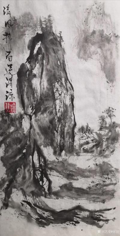 怀羽日记-怀羽的山水画在展现大自然的和谐之美时，采用了多种手法和技巧，以下是具体的分析：
【图8】