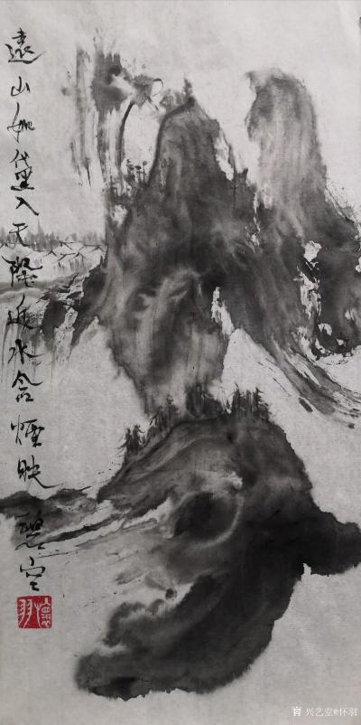 怀羽日记-怀羽黄仍彬中国水墨山水画《飞瀑松泉映云岫》赏析

在中国水墨画的瑰丽宝库中，【图1】