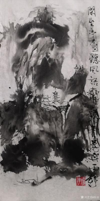 怀羽日记-怀羽黄仍彬中国画《烟雨江南水墨韵》

在黄仍彬先生的笔下，《烟雨江南水墨韵》【图1】